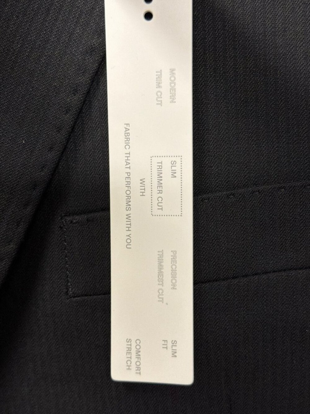 Perry Ellis Portfolio Black Shadow Slim Fit Modern Suit Jacket 42L New - Picture 5 of 7